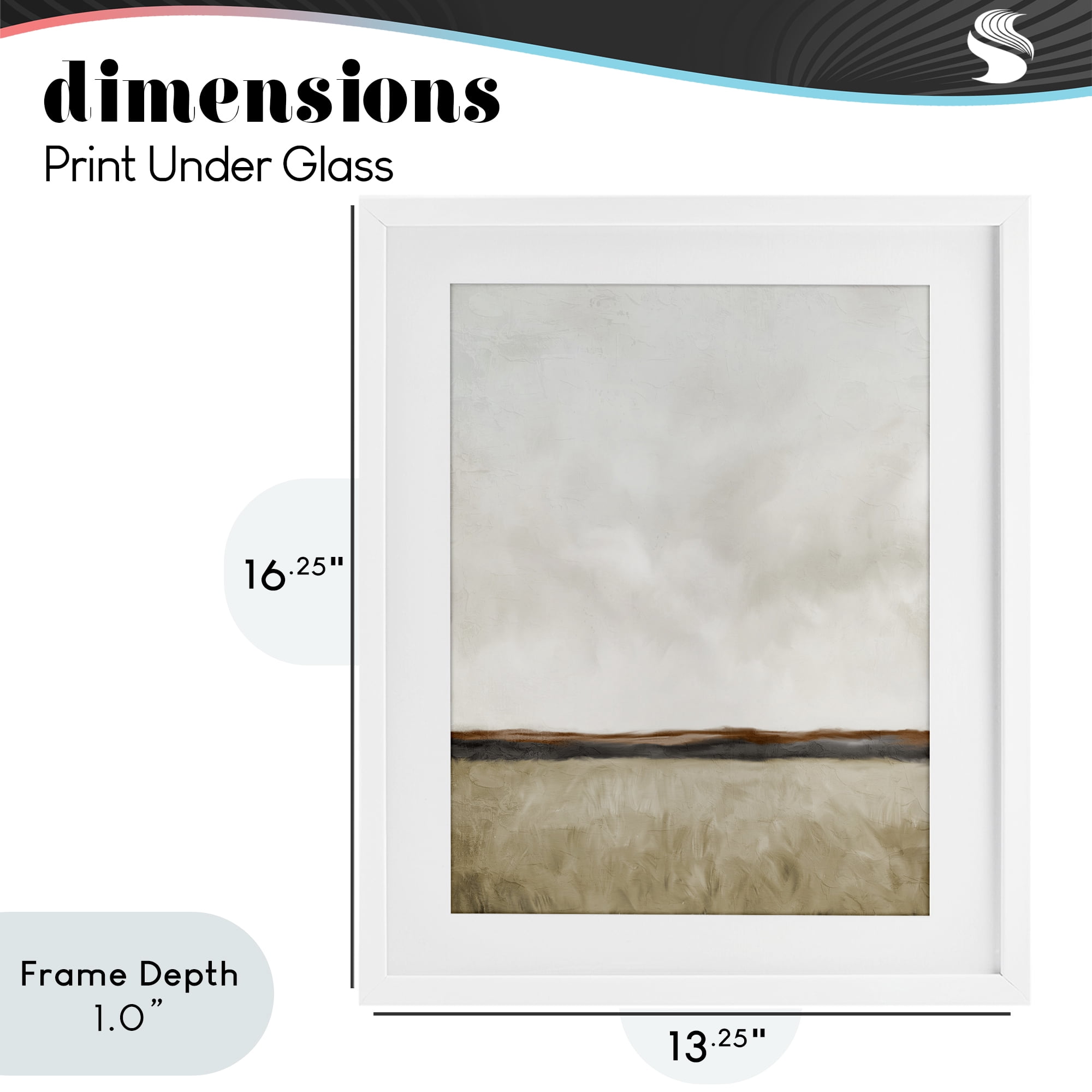 Stupell Industries Distant View in Neutrals White Framed Print Under Glass, design by Kim Allen