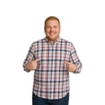 thumbnail image 1 of Big Kong Camisa Tallas Grandes Hombre Cuadros Rosa Café Oversize Manga Larga, 1 of 5