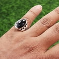 thumbnail image 3 of Black Onyx Ring Sterling Silver Ring Handmade Ring Statement Ring Silver Ring for Men's, 3 of 8