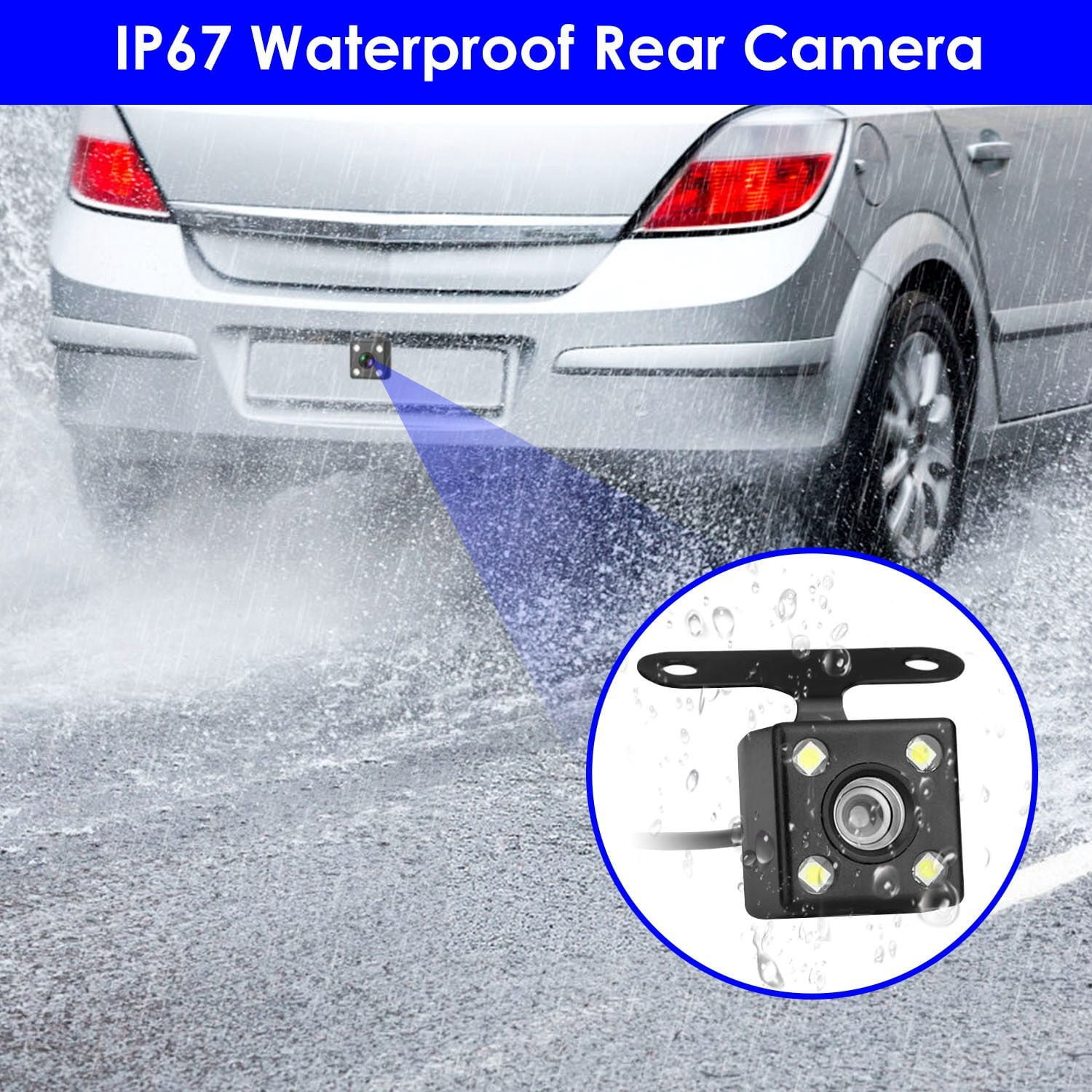 1080P FUD 3 Channel WiFi Dash Cam 170° Wide Angle Triple Car Camera With IR Night G-Sensor Motion Detection Loop Recording App Control Support 128G Max