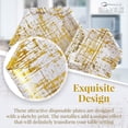thumbnail image 3 of Hexagon Disposable Dinner Plates (18 Pc) Metallic Sketchy Print Paper Plates, Heavy Duty Paper Plates 10 inch, Gold Party Supplies for Weddings, Great for Birthdays, Baby Showers & Events - Arctic, 3 of 5