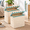 Blue-2 pack, variant on Green 2 Pack Scalloped Paper Rope Wicker Storage Baskets with Lids