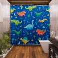 thumbnail image 5 of Dznils Kids Shower Curtain with Hooks, Dinosaur  Fabric Bathroom Curtain , 72" x 72", Blue, 5 of 12