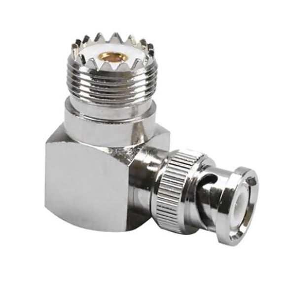 BNC Male to UHF SO239 Female Connector Gold-Plated Contacts Convenient 90 Degree Adapter