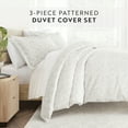 thumbnail image 5 of Noble Linens Light Gray Coarse Paisley Print Duvet Set 3-Piece Duvet Cover Set, Full/Queen, 5 of 10