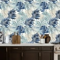 thumbnail image 5 of Peel and Stick Wallpaper Contact Paper Blue Green Tropical Palm Leaves Abstract Style Self Adhesive and Removable 17.7in x 118in, 5 of 8