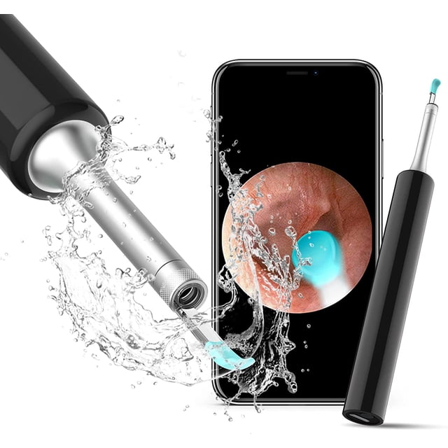 Endoscopio de eliminación de cera de oído, herramienta de eliminación de cera de oído, cámara de oído, otoscopio de oído inalámbrico 1080P Fhd con 6 luces LED, alcance de oído con herramienta de limpi Namotu CZJP-HY45-1