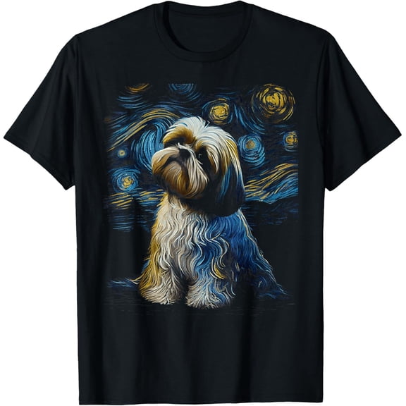 Shih Tzu Starry Night T-Shirt – Cute Dog Lover Gift Graphic Tee