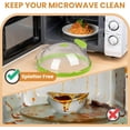 thumbnail image 2 of Microwave Cover for Food, 10 Inch Microwave Splatter Cover, Clear Microwave Food Cover with Integrated Handle and Water Steamer, Splatter Guard, Home Gifts for House Essentials, Green, 2 of 7