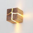 thumbnail image 5 of Aplique de Pared LED de Madera Agrietada, Cuadrado, de Madera Maciza, para Pasillo, Balcón, Iluminación Decorativa., 5 of 5