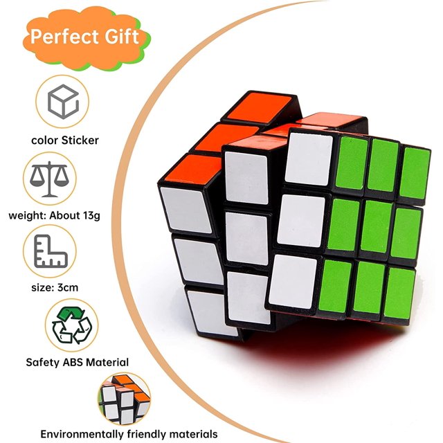 Paquete de 12 Mini Cubos Mágicos Cubo Mágico, Cubo de Velocidad con Colores Brillantes, Juguetes de Fiesta para Niños y Niñas - Cubo Mágico Clásico (3x3cm)