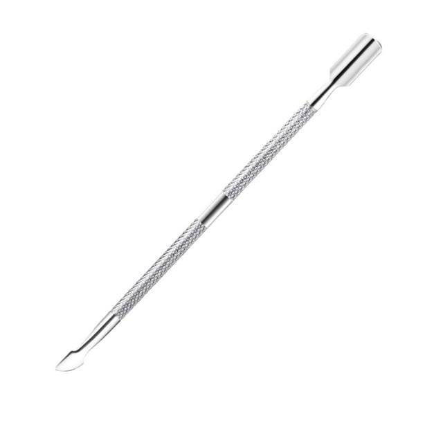 Empujador de cutículas y cuchara limpiador de uñas de doble extremo, eliminador de cutículas de acero inoxidable, herramienta duradera para limpiar la suciedad de las uñas