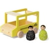 Manhattan Toy MiO School Bus + 2 People Modular Wooden Building Set Playset