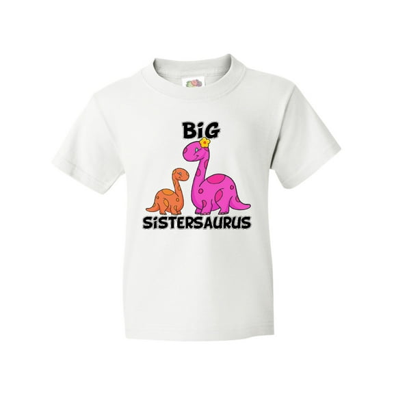 Inktastic Big Sistersaurus with Cute Sibling Dinosaurs Youth T-Shirt