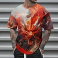 thumbnail image 3 of WMTBSRSW Men's Casual Shirts Chinese Dragon Graphic Print Short Sleeve Shirts Loose Crewneck Pullover Tops Big and Tall, 3 of 5