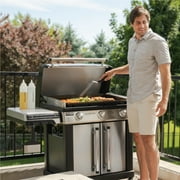 Blackstone Pro Series Outdoor Griddle, 28 Inch XL 3-Burner Flat Top Grill with Cabinet, Stainless Steel