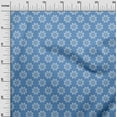 thumbnail image 3 of oneOone Georgette Viscose Blue Fabric Asian Block Floral Craft Projects Decor Fabric Printed By The Yard 42 Inch Wide, 3 of 4