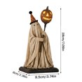 thumbnail image 3 of Resin Ghost Figurine with Pumpkin Lantern LED Glowing Statue Handcrafted Floating Fabric Design for Halloween Night Light, 7 Inch, 3 of 6