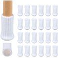 thumbnail image 1 of 24 Pairs of Non-Slip Knit Furniture Socks for Chair Legs, Prevent Scratches and Reduce Noise, Move Easily, White, 1 of 5