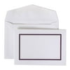 JAM Paper Wedding Invitation Set, Small, Bold Border Set, Purple Card with White Envelope, 100/pack