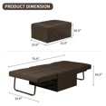 thumbnail image 6 of Ainfox Ottoman Chair Lounger Bed，4 in 1 Convertible Single Sofa Couch Futon Bed, 70.9''L x 33.9''W (Dark Brown), 6 of 8