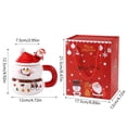 thumbnail image 2 of Snowman Mugs with Lid, Porcelain Christmas Coffee Mugs with Spoon for Coffee Hot Chocolate, 2 of 7