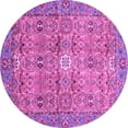 thumbnail image 1 of Ahgly Company Indoor Round Abstract Purple Modern Area Rugs, 8' Round, 1 of 4