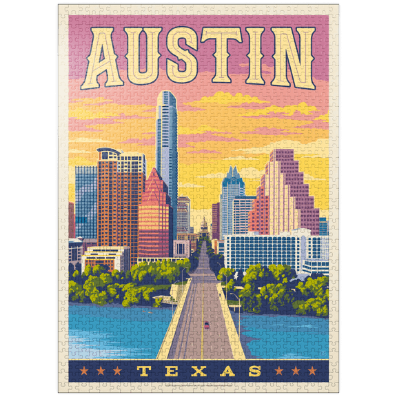 MyPuzzle - Austin, Texas: Sunset - Premium 1000 Piece Jigsaw Puzzle for Adults
