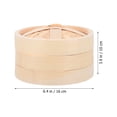 thumbnail image 2 of EeaseCA 1 Set Handmade Bamboo Steamer Kitchen Food Steamer with Lid Cooking Tool, 2 of 7
