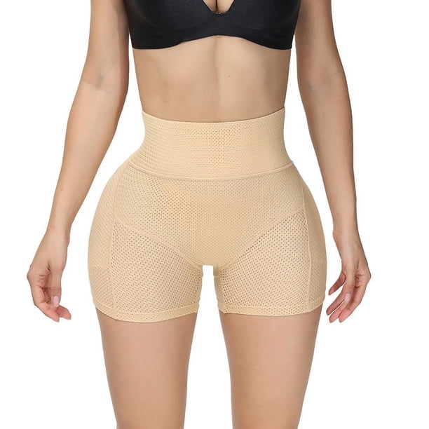Pantalones de cintura alta para mujer, transpirables, con efecto falso para el trasero, con efecto vientre plano, mallas de cuatro esquinas, para mujer