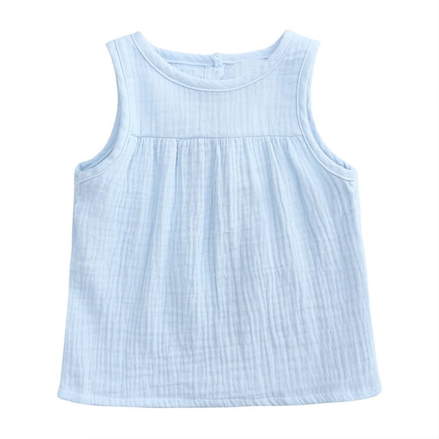 Birdeem Girls Summer Candy Color Childrens Cotton and Hemp Multi-Color Vest Top