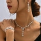 thumbnail image 2 of Pendientes de diamantes de imitación, pendientes de plata, pulsera brillante, pendientes de fiesta, pendientes de graduación, joyería para mujer, 2 of 5