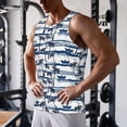 thumbnail image 5 of Balery Palm Tree Pattern Men's Workout Tank Top Gym Muscle Tee Fitness Bodybuilding Sleeveless T Shirt Quick Dry Fit Muscle Tank Top Slim-Fit Tank-Medium, 5 of 7