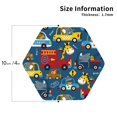 thumbnail image 2 of Naloa Vehicles Cartoon with Funny Drivers Leather Coasters for Drinks, Durable Drink Coasters 4 Set for Tabletop Protection, Luxurious Home Décor and Housewarming Gift ( {designName})Hexagon, 2 of 6