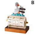 thumbnail image 4 of 2025 Wooden Rotary Perpetual Desk Calendar Home Decor Rush Duck Birthday Gift, 4 of 5