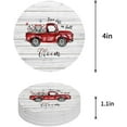 thumbnail image 1 of ZHANZZK Red Truck and Flower Wooden Grain Set of 8 Round Coaster for Drinks, Absorbent Ceramic Stone Coasters Cup Mat with Cork Base for Home Kitchen Room Coffee Table Bar Decor, 1 of 6