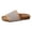 Brown, variant on Slides for Women Cork Footbed Sandals Open Toe Rhinestone Mesh Band Comfortable Arch Support Slip on Summer Casual Slippers Black Size 6.5