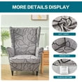 thumbnail image 3 of CHUNTIAN Wingback Chair Covers Slipcovers 2 Piece Stretch Wing Chair Covers Spandex Slipcovers Wingback Sofa Covers Armchair Covers Non-Slip Furniture Protector for Living Room Wingback Chairs, A13, 3 of 5