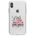 thumbnail image 1 of DistinctInk Clear Shockproof Hybrid Case for iPhone XS Max (6.5" Screen) - TPU Bumper Acrylic Back Tempered Glass Screen Protector - Little Miss Heart Breaker, 1 of 5