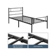 thumbnail image 5 of 90 x 190 cm Cama Individual Doble de Metal para Adultos Gran Espacio Moderna Negro, 5 of 5