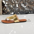 thumbnail image 5 of LOVZFMLL Sandals for Women 2025 Summer Slip On Open Toe Flat Slippers for Casual Outdoor Beach Vacation Flip Flops Thong Gold 6, 5 of 8