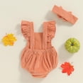 thumbnail image 5 of LWNYDPLSD Baby Coming Home Outfit Girl Halloween Romper Cute Outfits for Girls Baby Boy Clothes 0-3 Months Baby Warm Clothes Baby 3-6 Months Clothes, Khaki 3-6 Months, 5 of 8