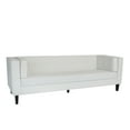 thumbnail image 2 of Velvet Upholstered 3-Seater Sofa with Removable Cushions, White, 2 of 9