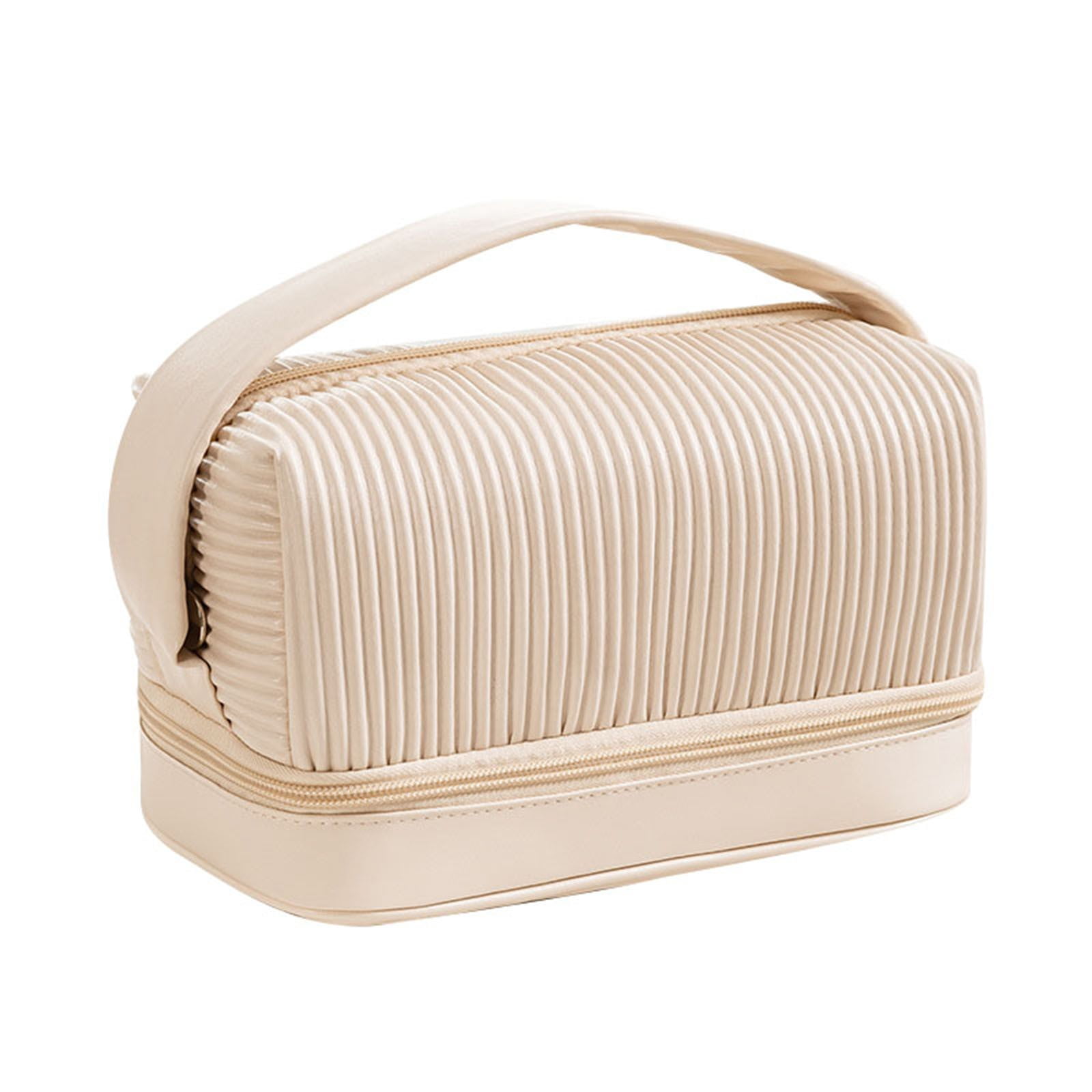 ★TOUT Y EST★ Toaster bag cream am109 Yyeselk Bilayer Cream Toast Makeup Bag Cosmetic Bag Floral