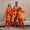 Orange, variant on SILVERCELL Autumn and Winter Long Sleeve Pants Casual Family Pajamas Outfit Halloween Patterns Two-Piece Set Home Wear