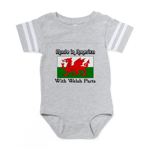CafePress - Welsh Parts Bl Tr - Cute Infant Baby Football Bodysuit