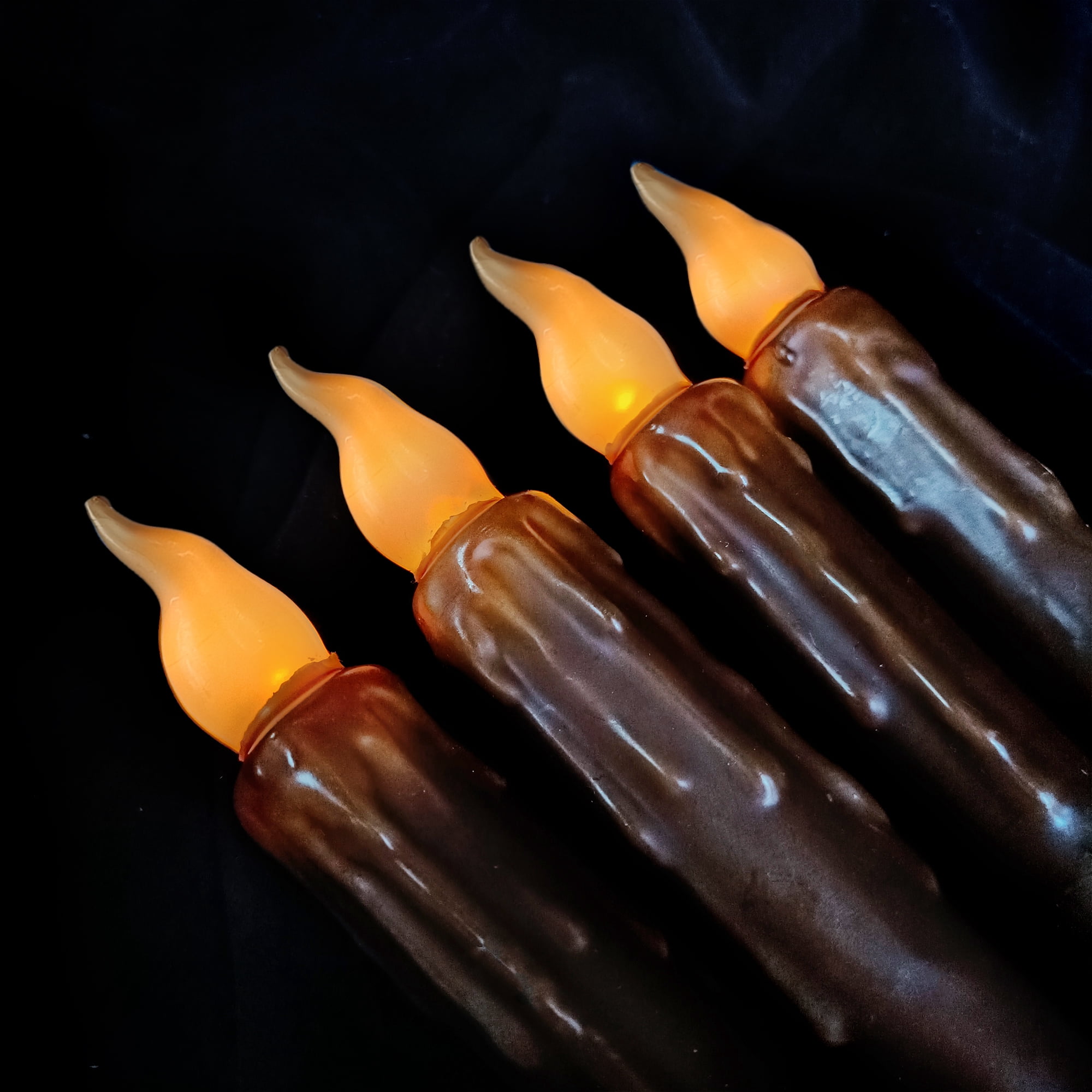 Flameless Candle Taper Candlesticks,4pcs Real Wax LED Tapered Dipped Candles 6 INCH Battery Powered Chandelier Remote Candle Sticks for Weddings Vigil Harry Potter