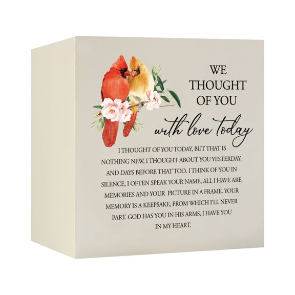 LifeSong Milestones Wooden Ivory Shadow Box Urns for Adult Cremation Ashes - We Thought Of You