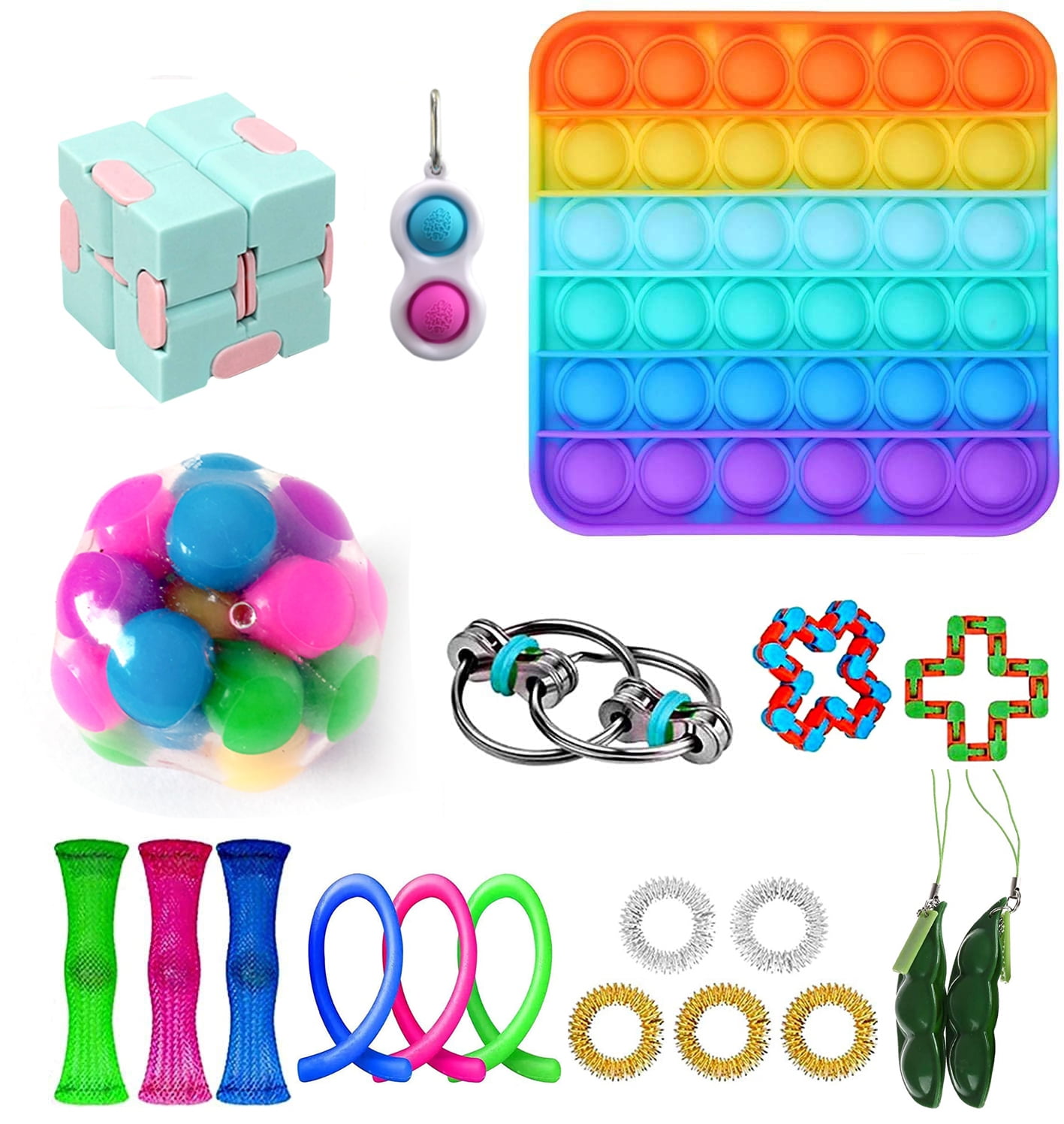 Kylewo Sticky Balls Stress Toys Fidget Set de Juguetes sensoriales Sensory Fidget Juguetes antiestrés 9 Piezas para aliviar el estrés y la ansiedad para niños y Adultos Add ADHD 
