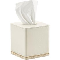 Tissue Box Cover Square Resin Tissue Holder for Home Decor,Hand Carved Beige Leather Cube Tissue Box Holder – 5.5 Inch Heavy Duty Luxury Tissue Box Case for Bathroom, Living Room, Office